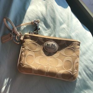 Coach beige wristlet